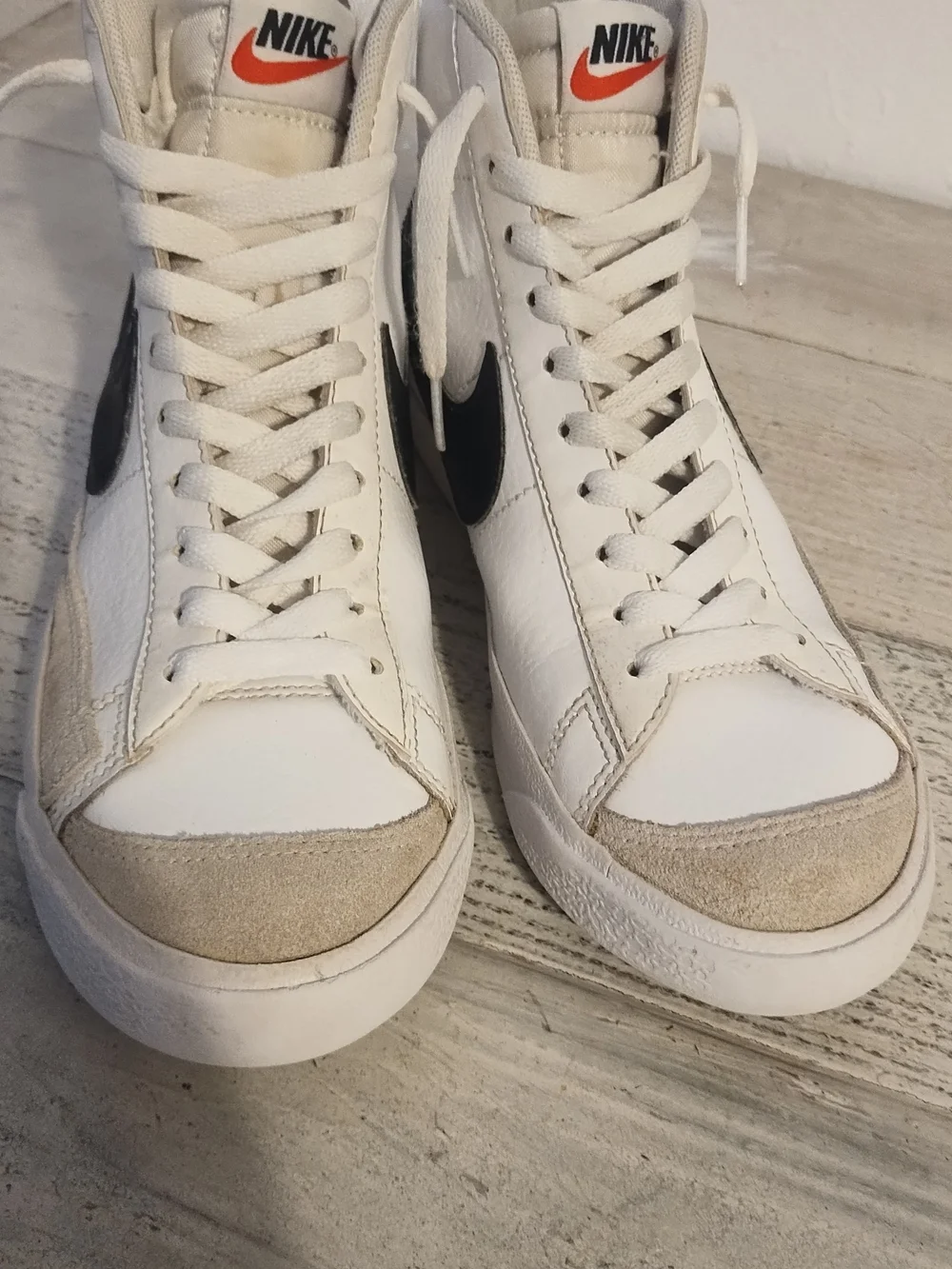 Nike Blazer Mid 77 Boys Size 7Y White Black Casual Leather Shoes Sneakers